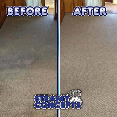 before and after carpet cleaning